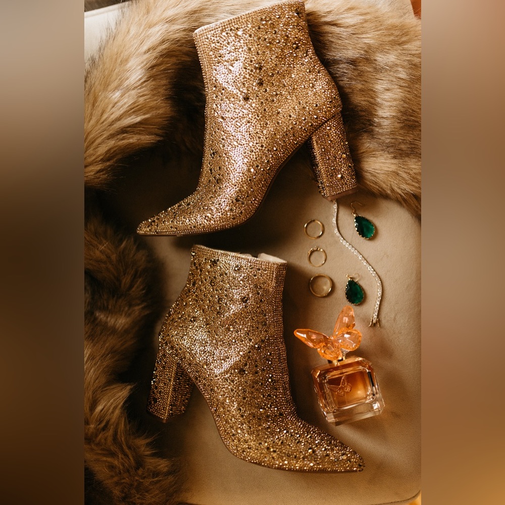 Betsey Johnson Cady gold booties